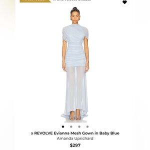 Amanda Uprichard Baby Blue Maxi Dress